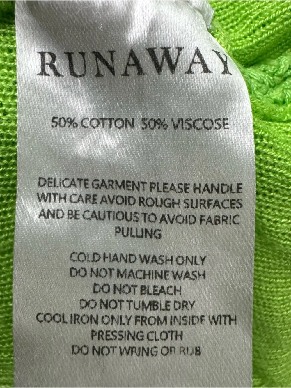 Runaway Lime Green Knit Maxi Dress Open Back Y2K Festival - Picture 8 of 9